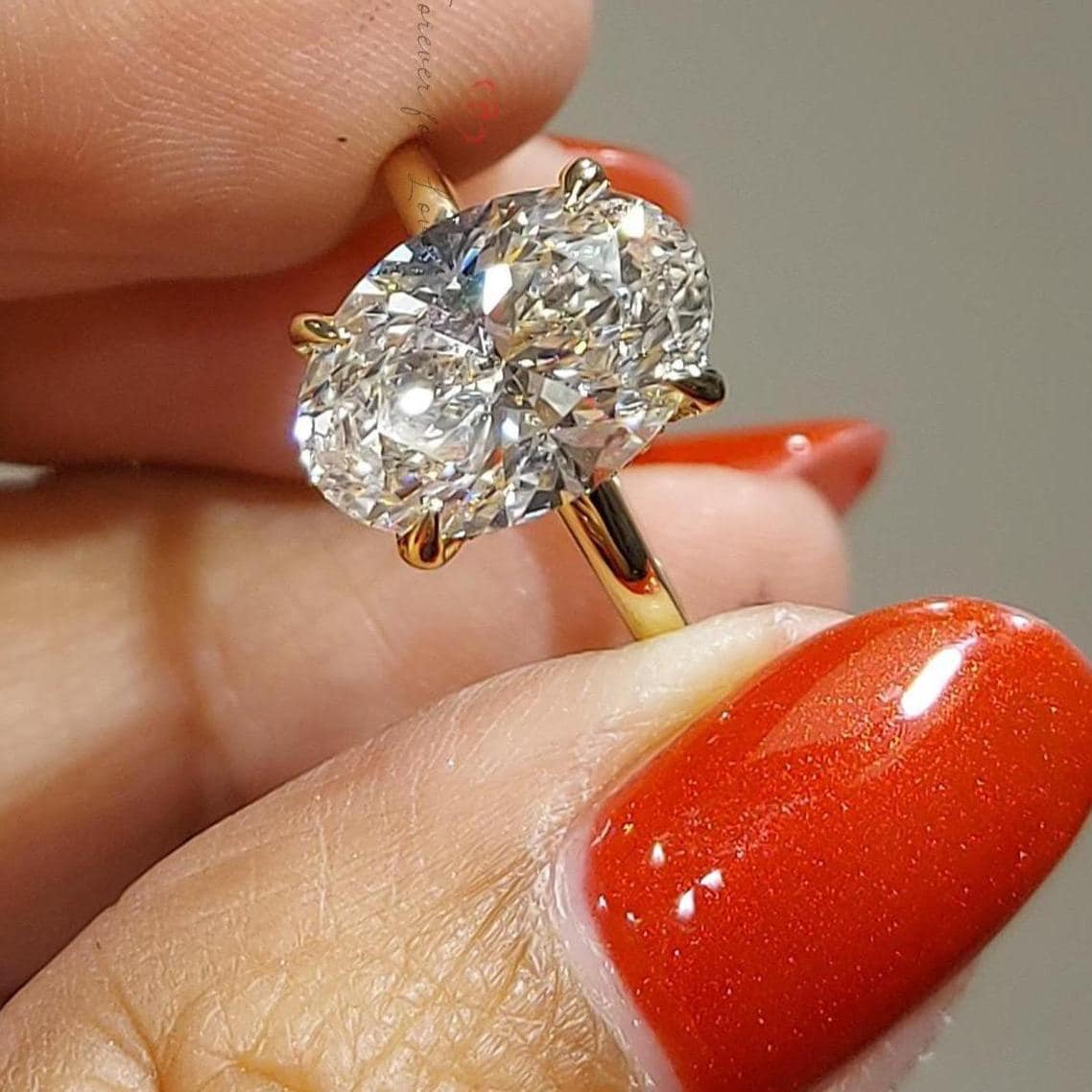3.5 Ct Oval Lab Diamond Solitaire Engagement Ring