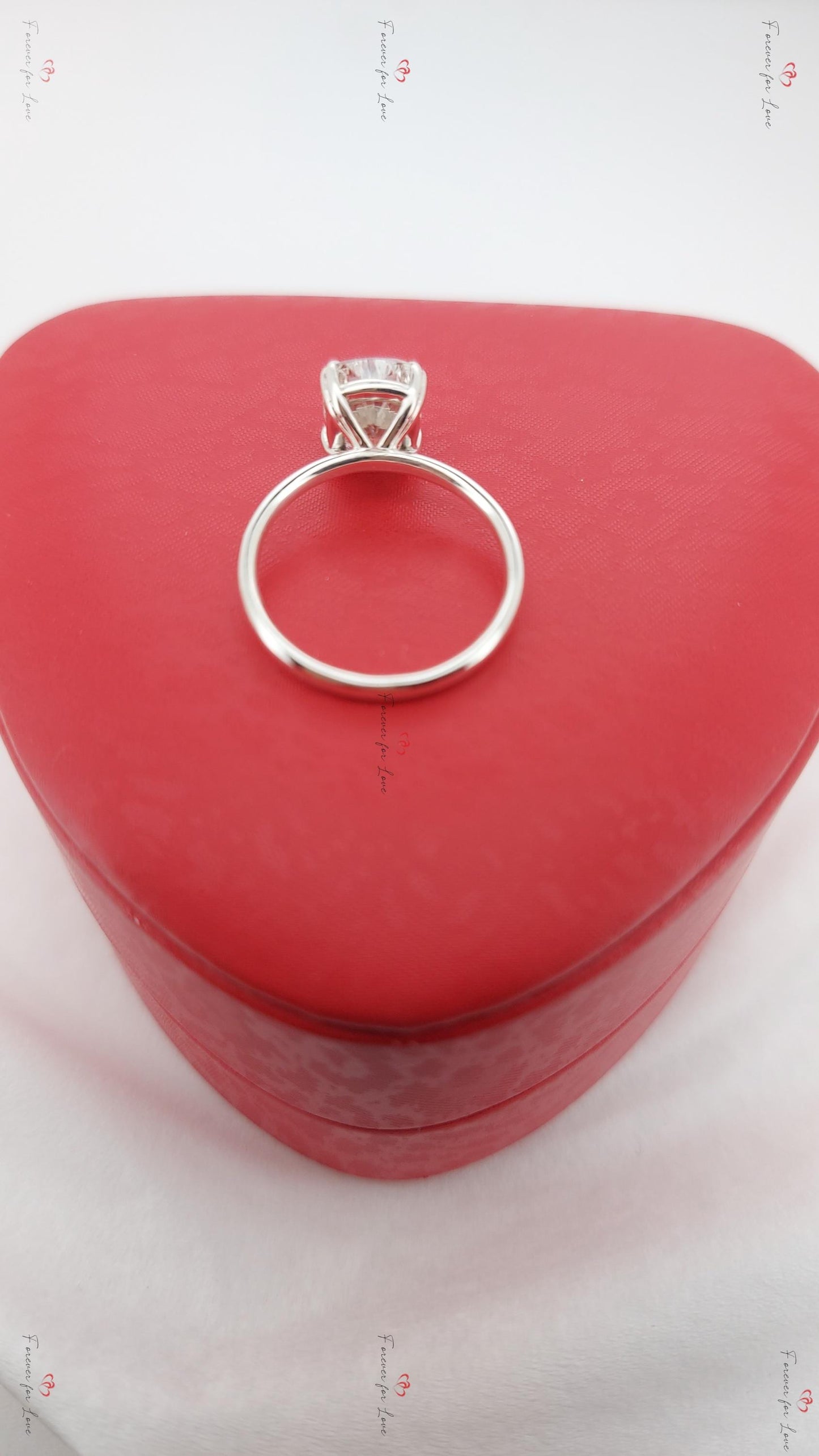 3 Ct IGI Certified Cushion Lab Diamond Double Prong Engagement Ring Cushion cut 1Ct Moissanite Brilliant Cut engagement ring in 935 Argentium Silver — custom handcrafted by Forever For Love