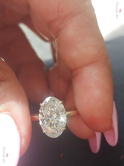 3 Ct IGI Certified Oval Diamond Solitaire Engagement Ring