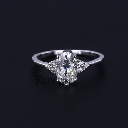 Oval Diamond, Moissanite Engagement Ring