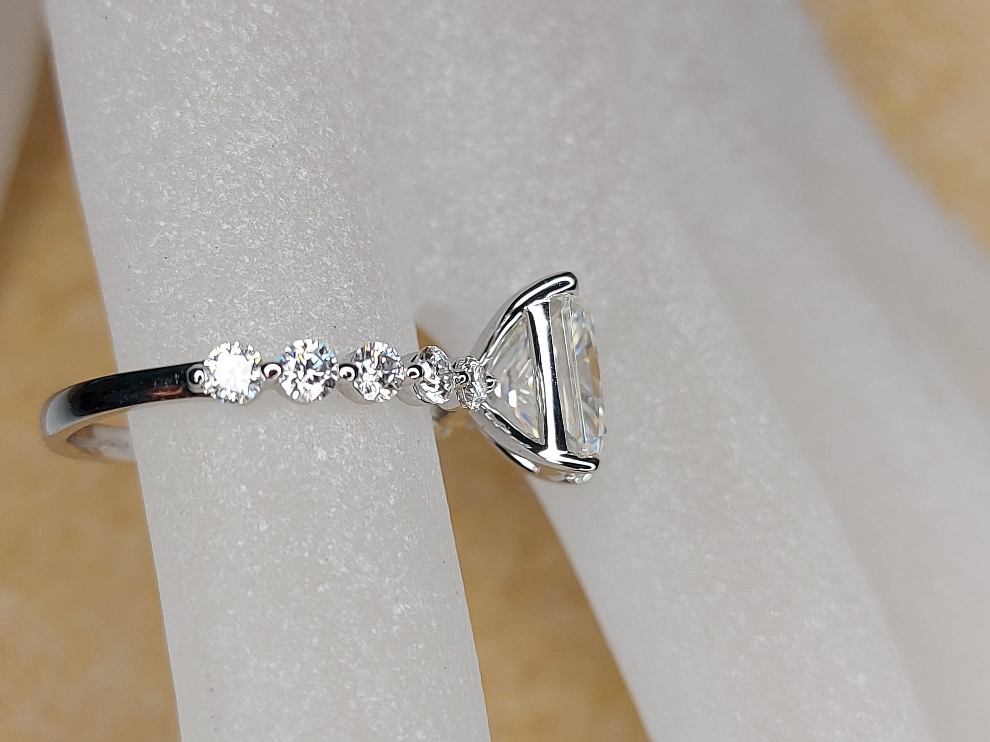 3 Ct Radiant Diamond, Moissanite Eternity Band