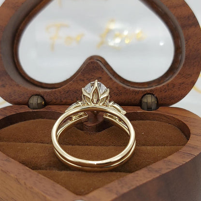 2.8 Ct IGI Certified E/VVS2 Oval Cut Wedding Set with Pear Open Band, Bridal Set, Diamond bridal anniversary Set, Perfect Gift for Her.