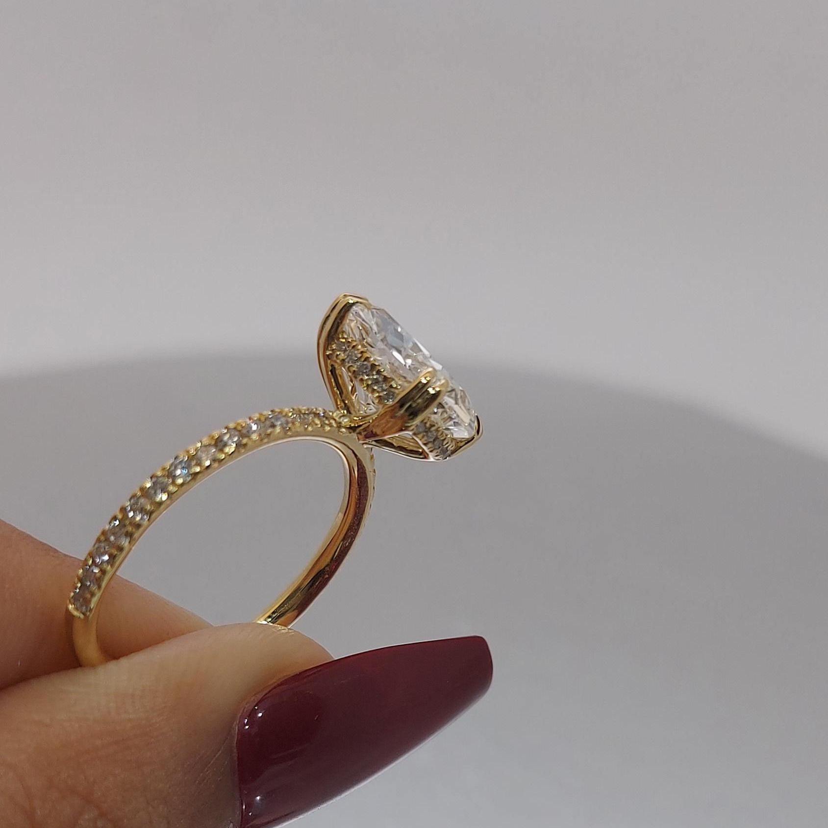 3 Ct IGI Certified Cushion Lab Diamond Engagement Ring