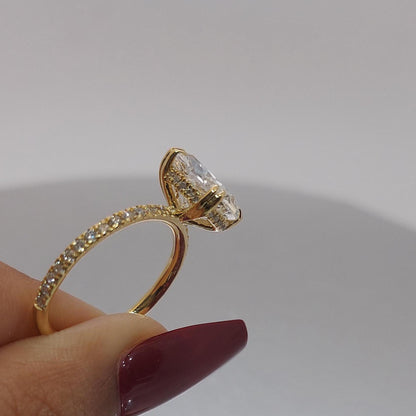3 Ct IGI Certified Cushion Lab Diamond Engagement Ring