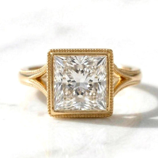 IGI Certified Emerald Lab Diamond Engagement Ring
