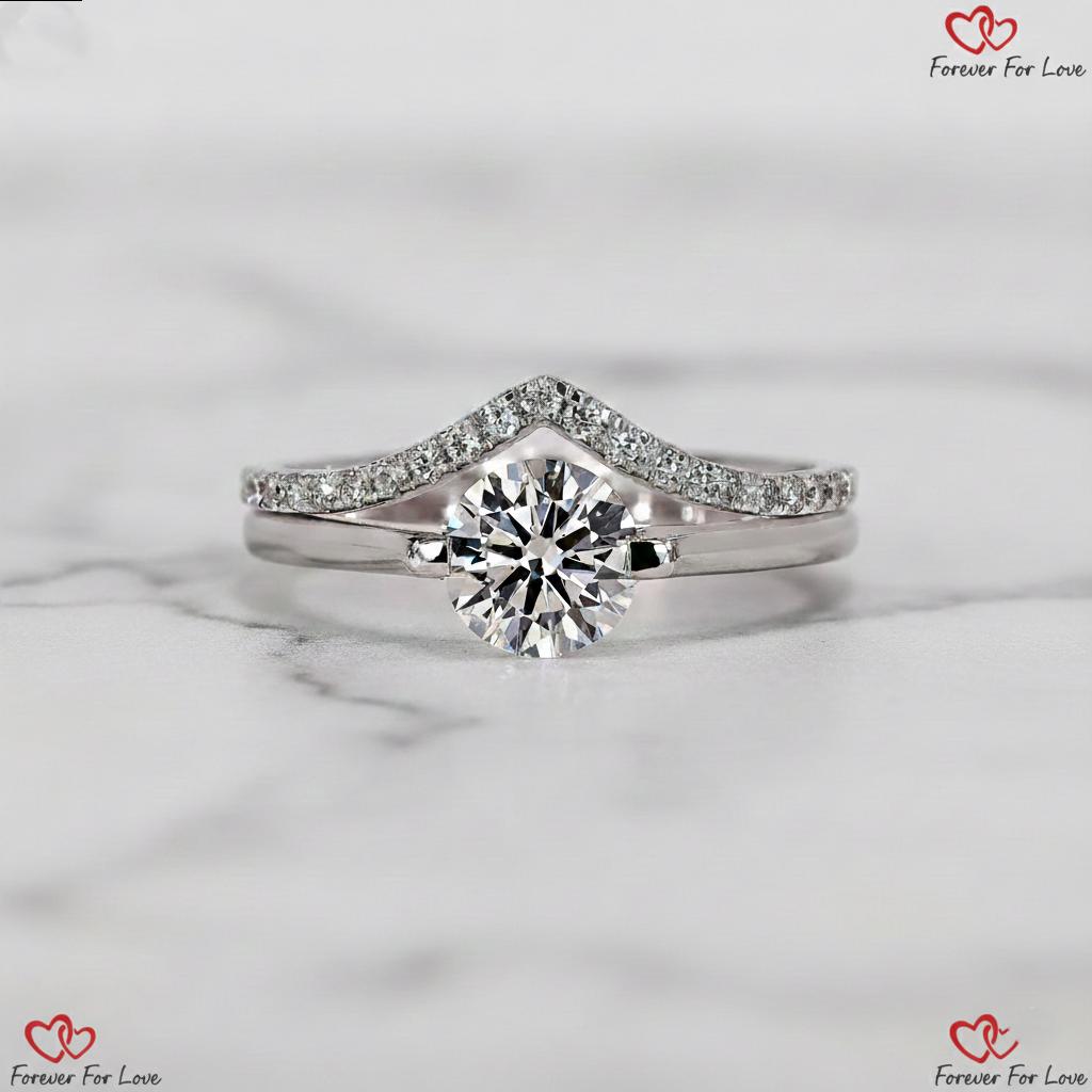 IGI Certified Round Lab Diamond Solitaire Engagement Ring