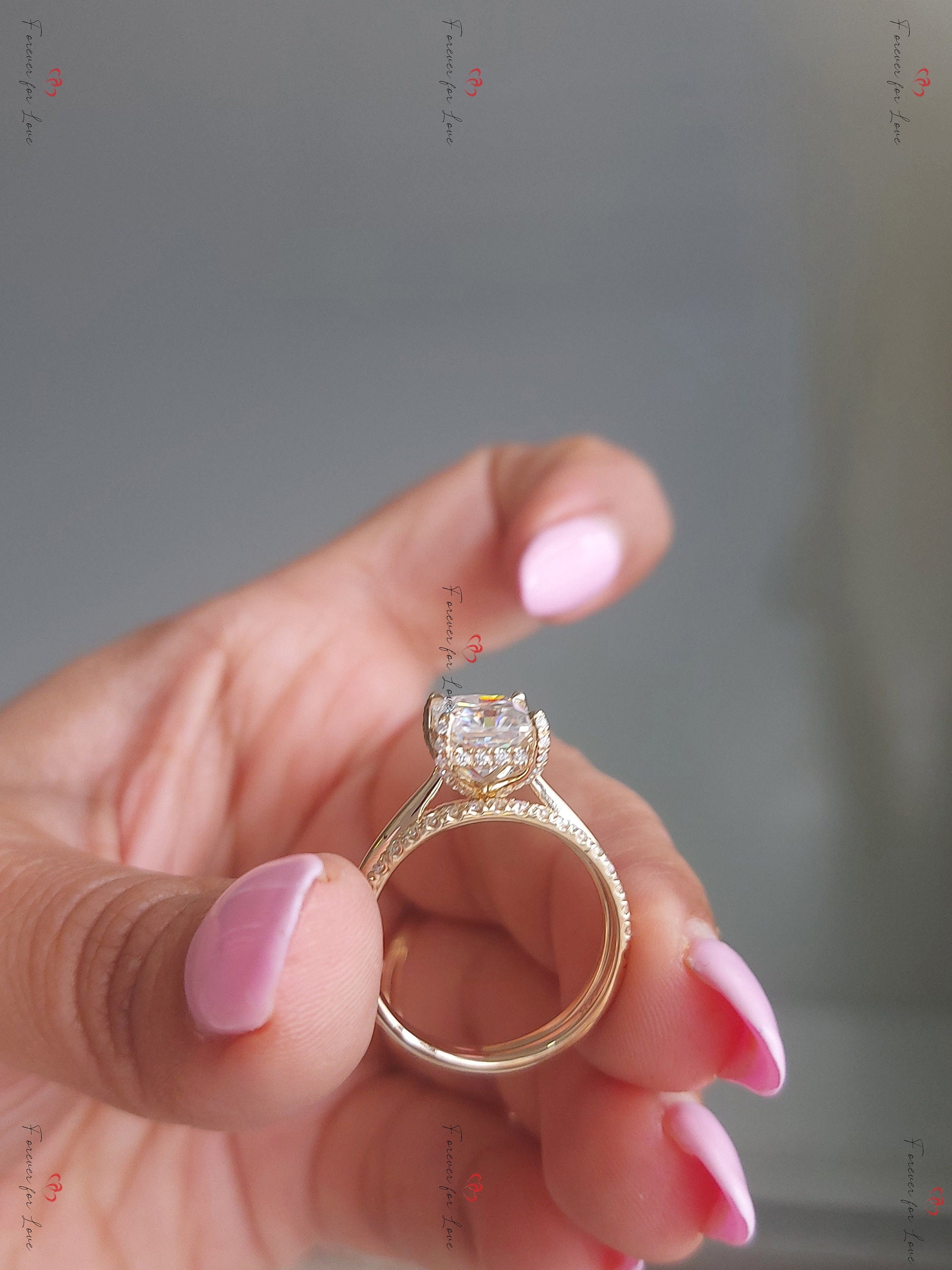 3 Ct Radiant Moissanite Engagement Ring