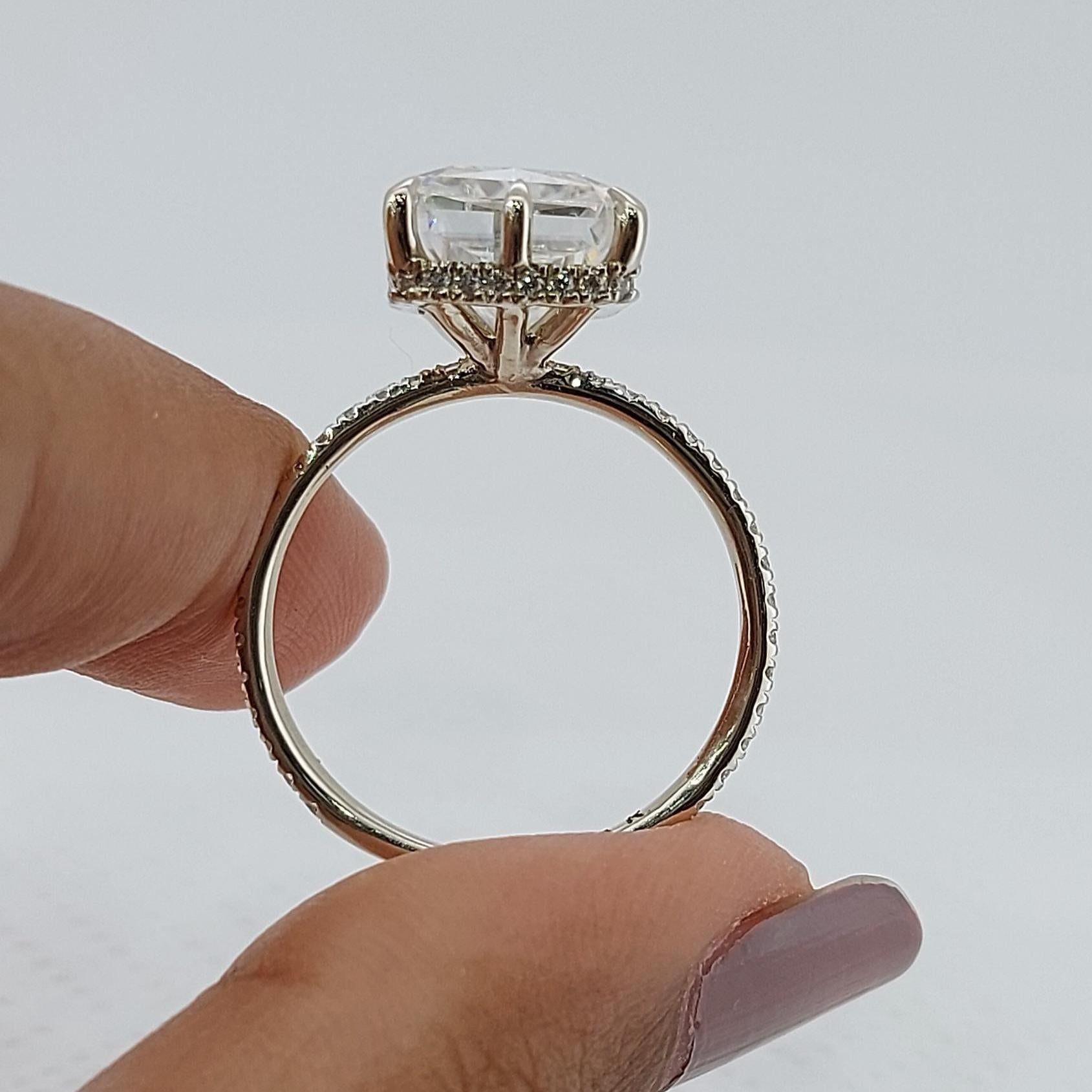 5 Ct IGI Certified Radiant Lab Diamond Solitaire Engagement Ring