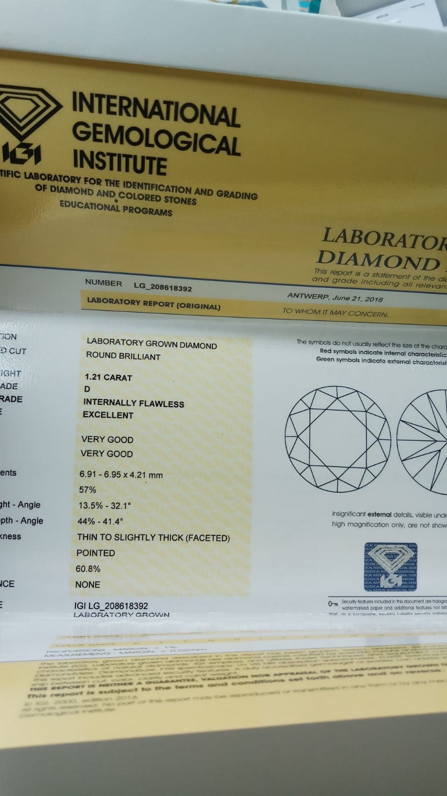 1.5 Ct IGI Certified Lab Diamond Solitaire Engagement Ring