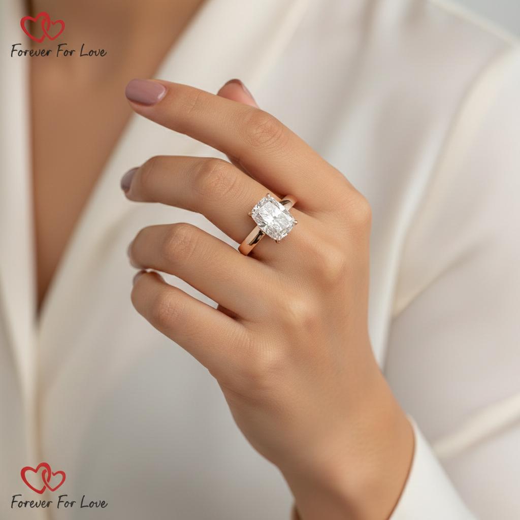 4 Ct IGI Certified Cushion Lab Diamond Solitaire Engagement Ring