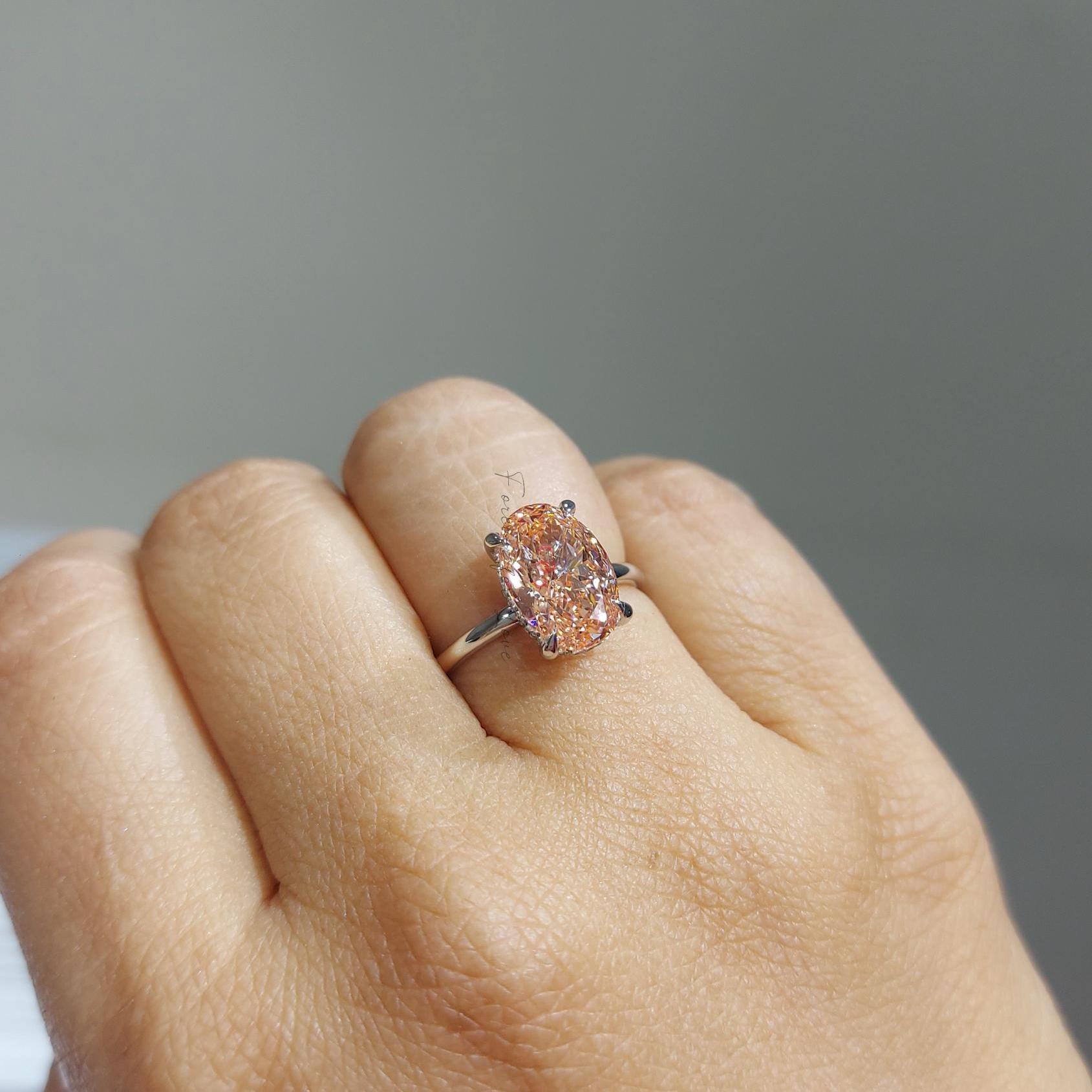 IGI Certified Oval Lab Diamond Engagement Ring