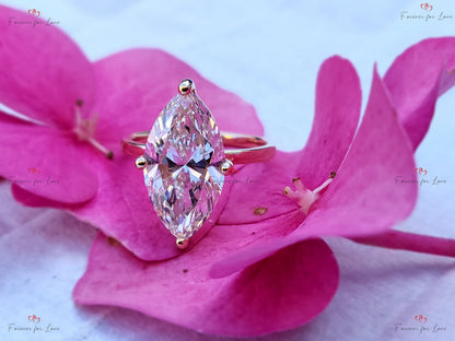 4.12 Ct IGI Certified Marquise Lab Diamond Engagement Ring