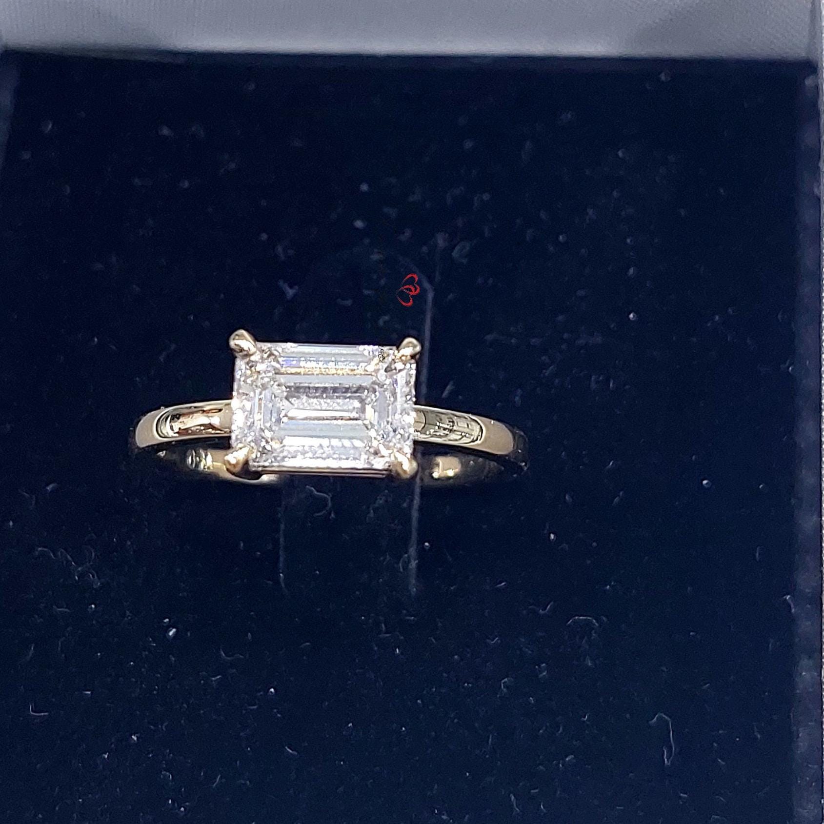 2.0 Ct IGI Certified Emerald Lab Diamond Solitaire Engagement Ring