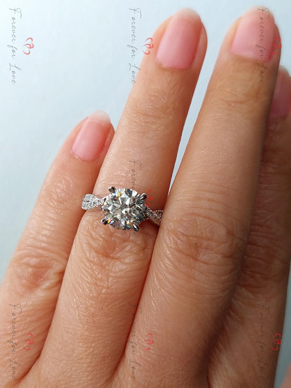 2 Ct IGI Certified Round Lab Diamond Solitaire Engagement Ring