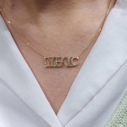 Personalisierte Namenskette aus 14 Karat Gold, ein bedeutungsvolles und zeitloses Geschenk für sie, Gold, Silber, Roségold, Baby-Namenskette, personalisiertes Geschenk für Mama