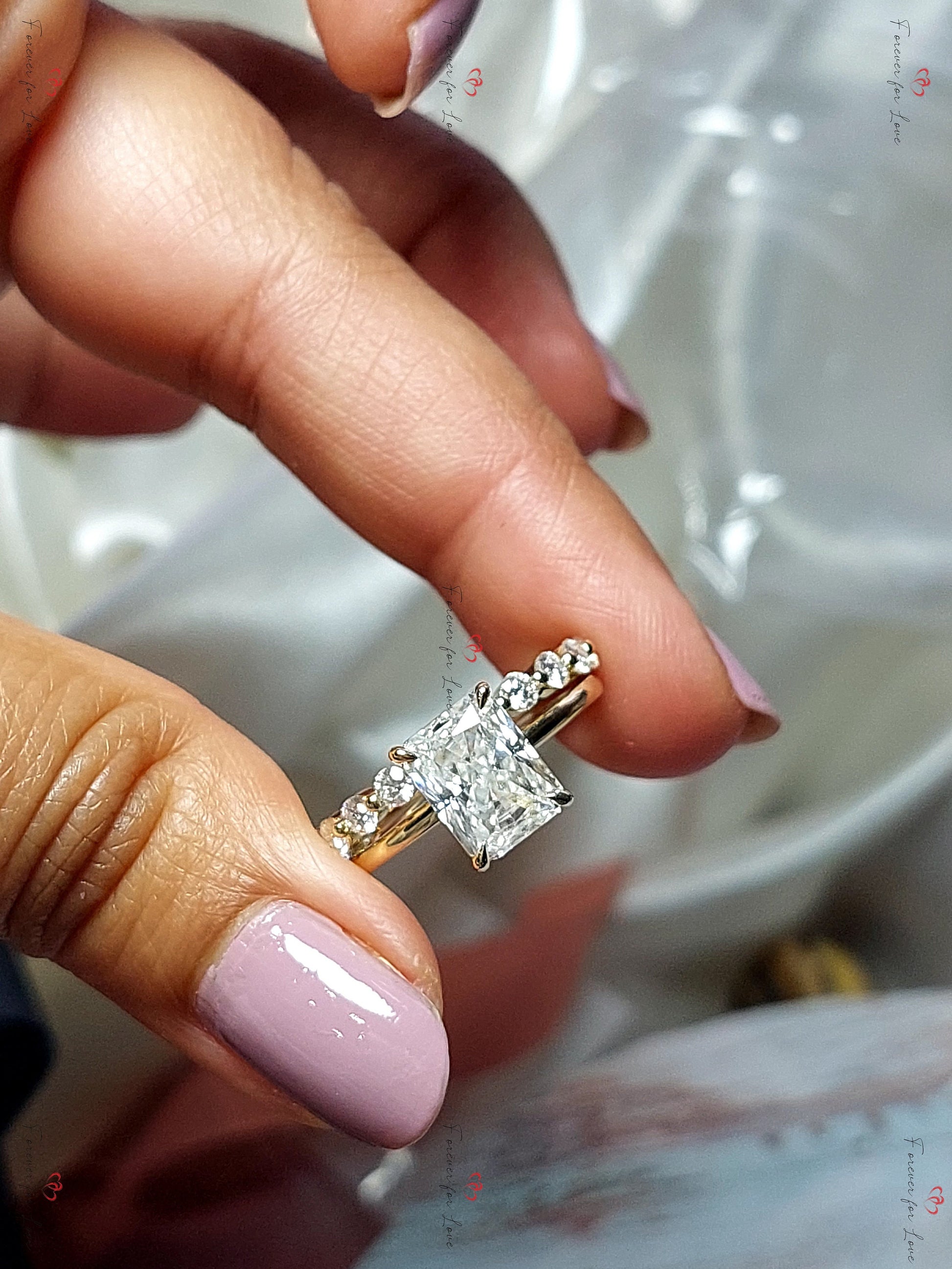 3 Ct Radiant Moissanite Eternity Band