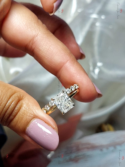 3 Ct Radiant Moissanite Eternity Band