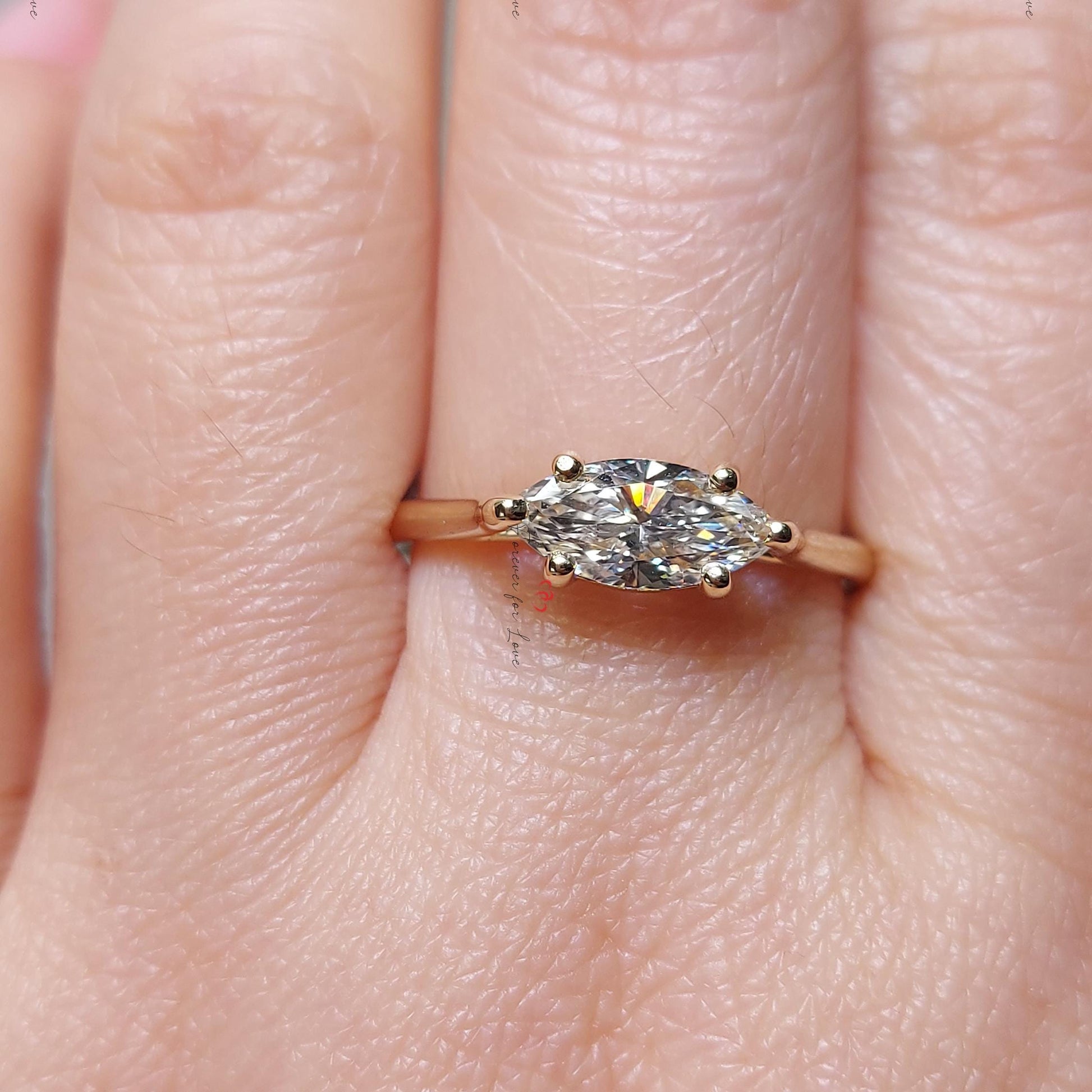 1 Ct IGI Certified Marquise Lab Diamond Engagement Ring