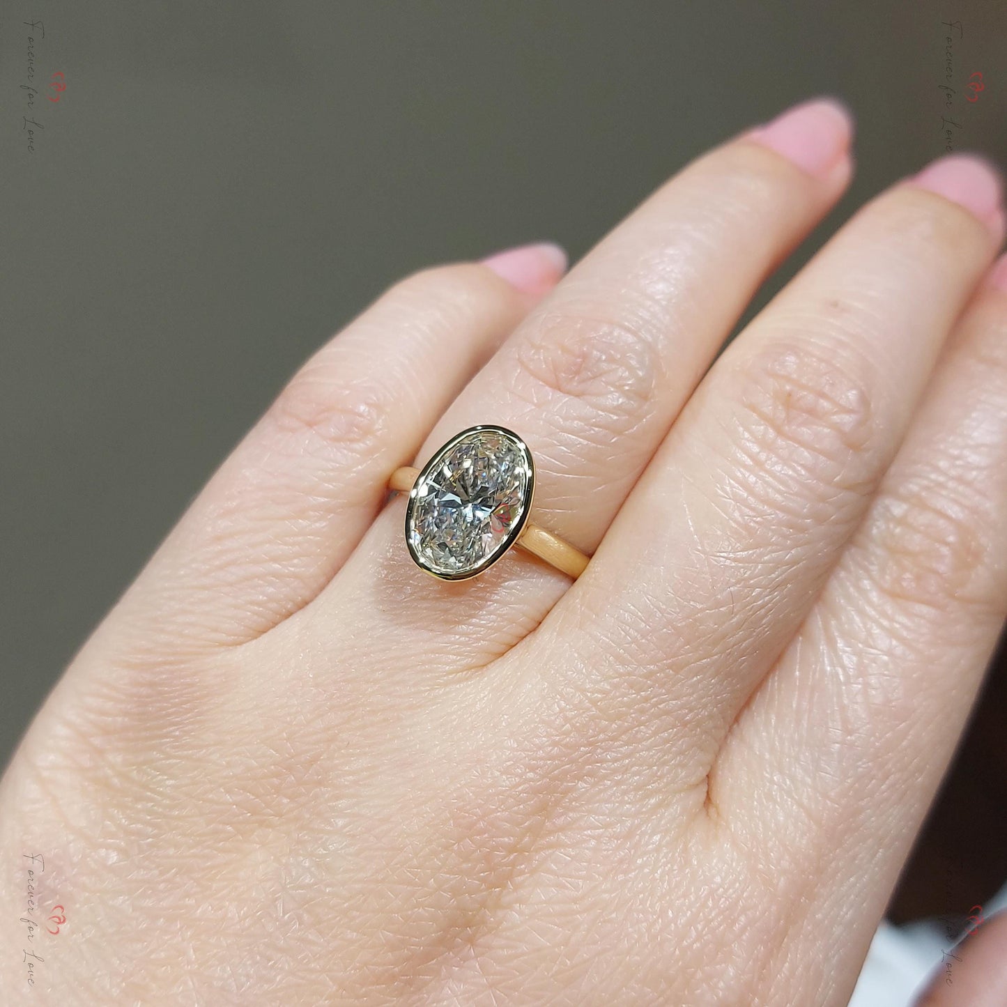 3 Ct Oval Lab Diamond Solitaire Engagement Ring Oval cut 1Ct Moissanite Brilliant Cut engagement ring in 935 Argentium Silver — custom handcrafted by Forever For Love