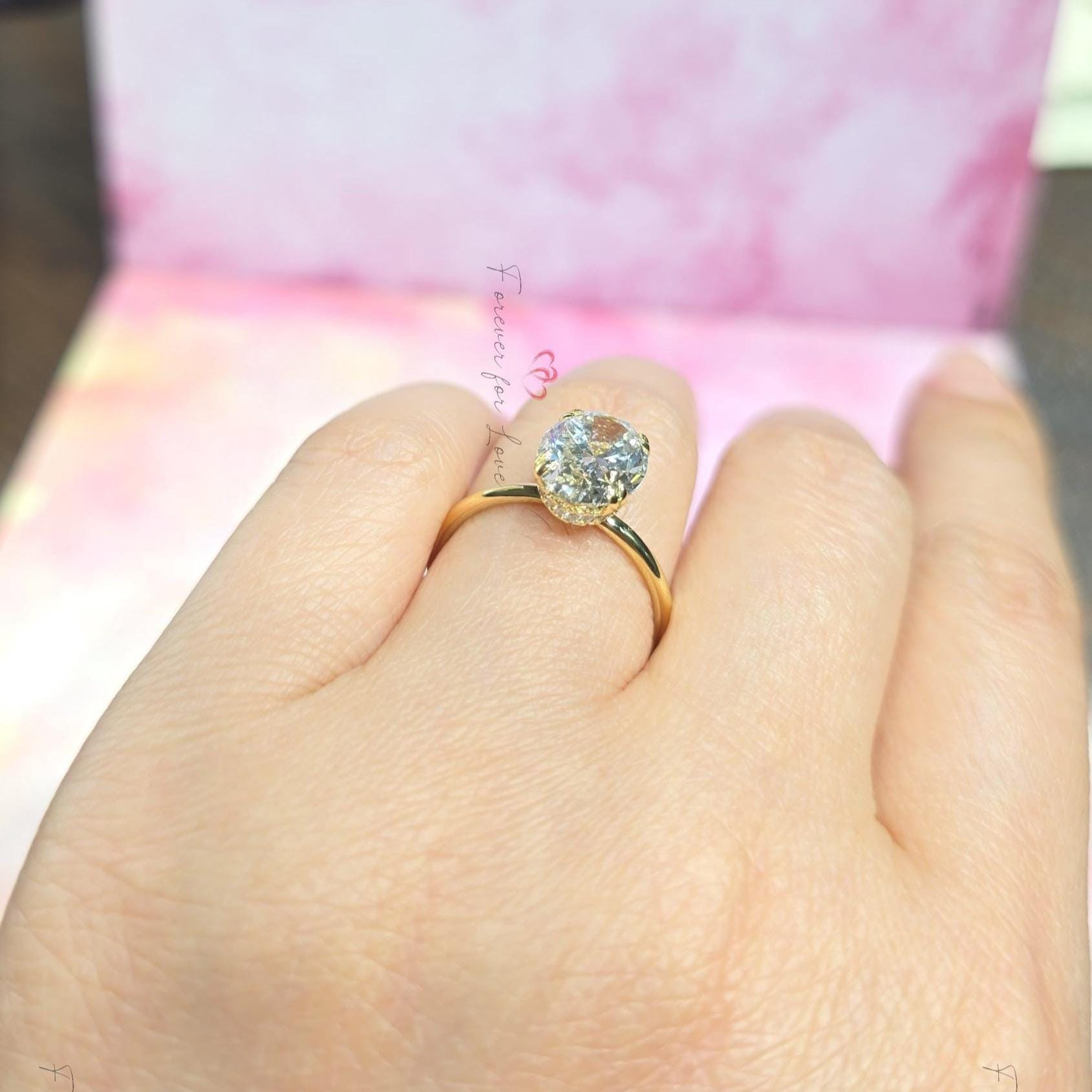3 Ct IGI Certified Oval Lab Diamond Engagement Ring