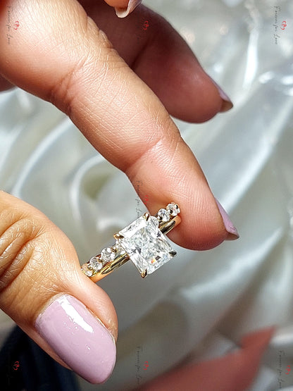 3 Ct Radiant Moissanite Eternity Band