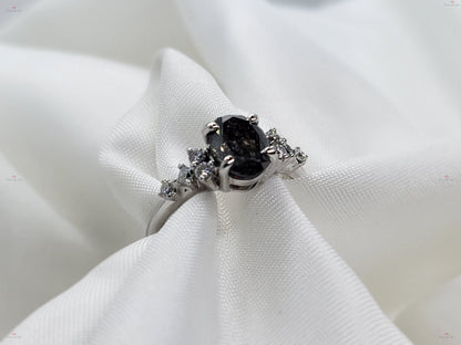 Oval Natural Diamond Solitaire Engagement Ring