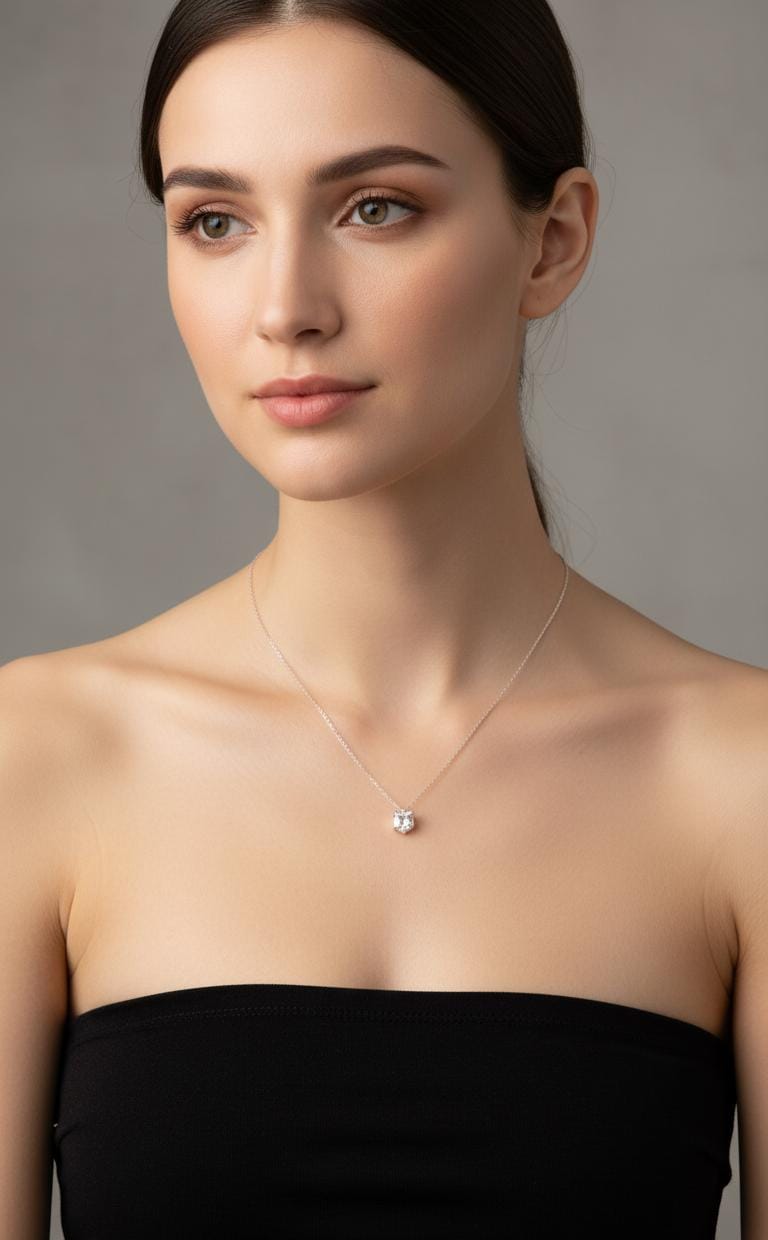 1 Carat cat diamond Necklace, 14k white Gold, Dainty Minimalist cat Pendant, Diamond Womens Necklace, Special Gift For Her. Moissanite engagement ring in Gold or Platinum — custom handcrafted by Forever For Love