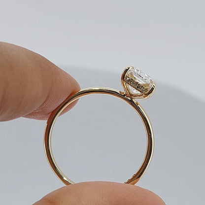 2.5 Ct IGI Certified Radiant Lab Diamond Hidden Halo Engagement Ring