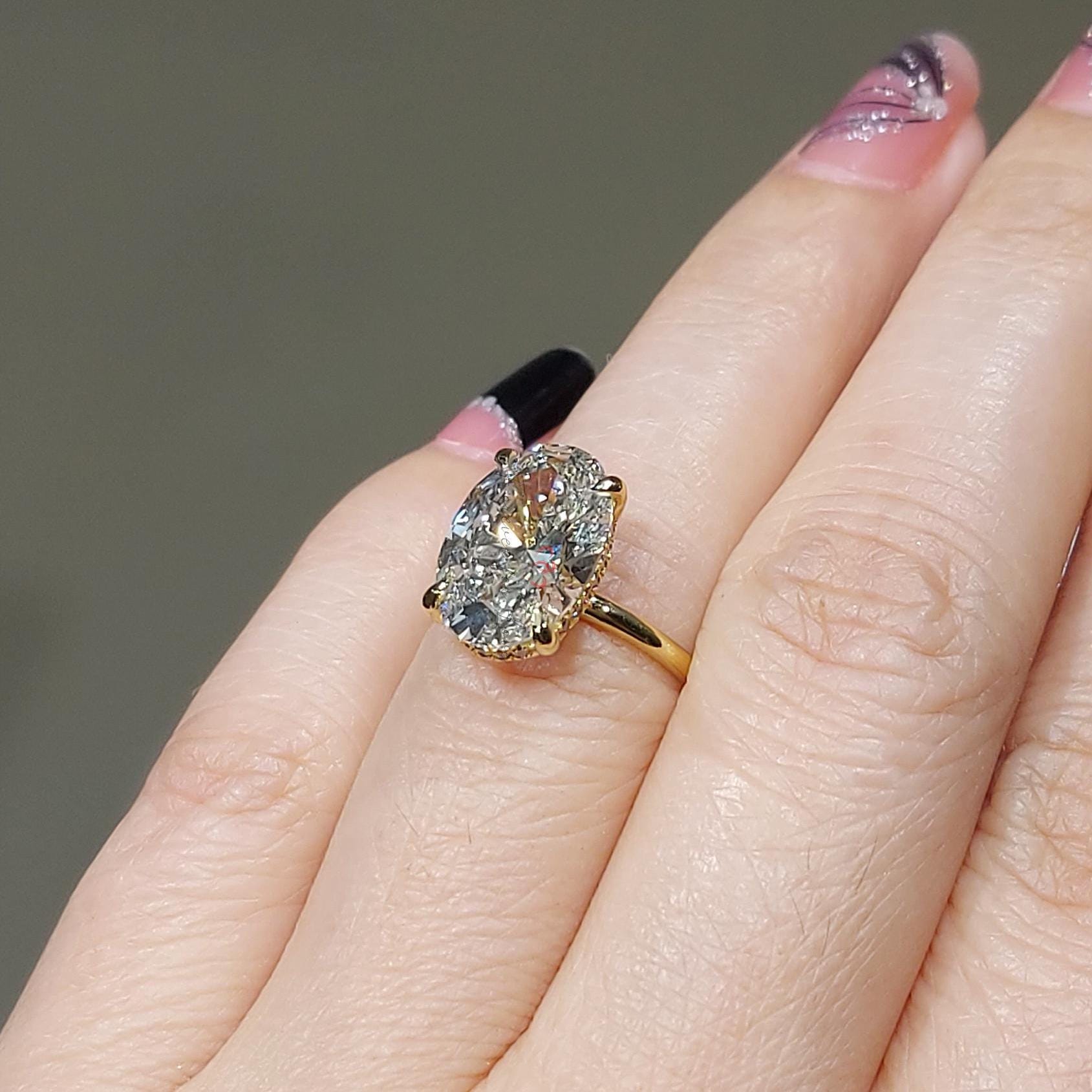 4 Ct IGI Certified Oval Diamond Engagement Ring