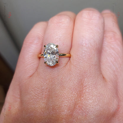 4 Ct IGI Certified Oval Lab Diamond Engagement Ring