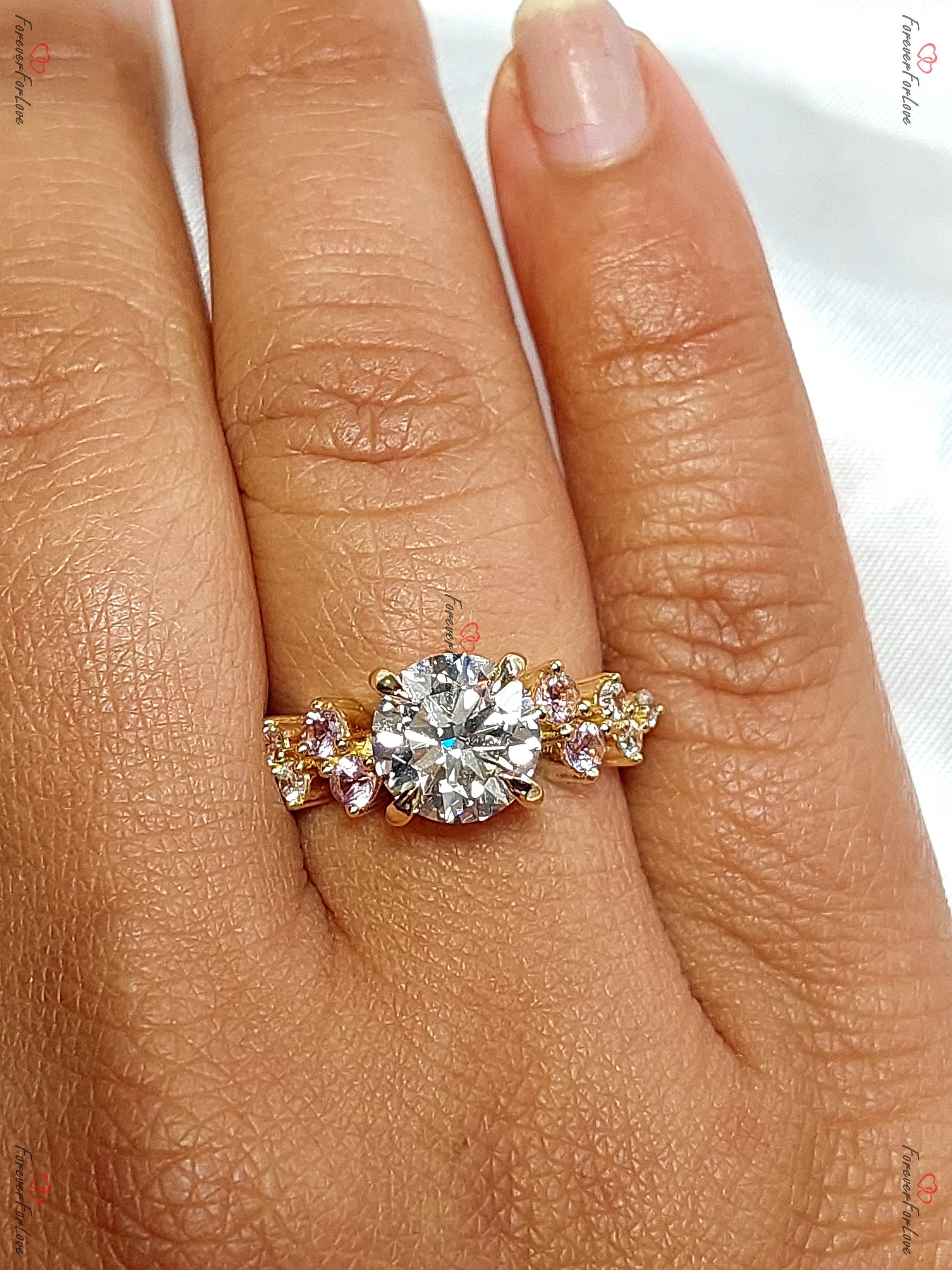 IGI Certified Round Lab Diamond Solitaire Engagement Ring