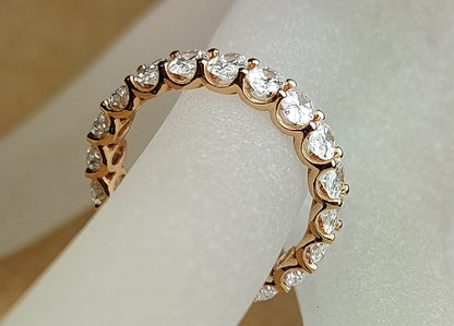 Full eternity band Moissanite wedding band vintage solid 14k solid gold Unique oval cut ring for woman anniversary ring