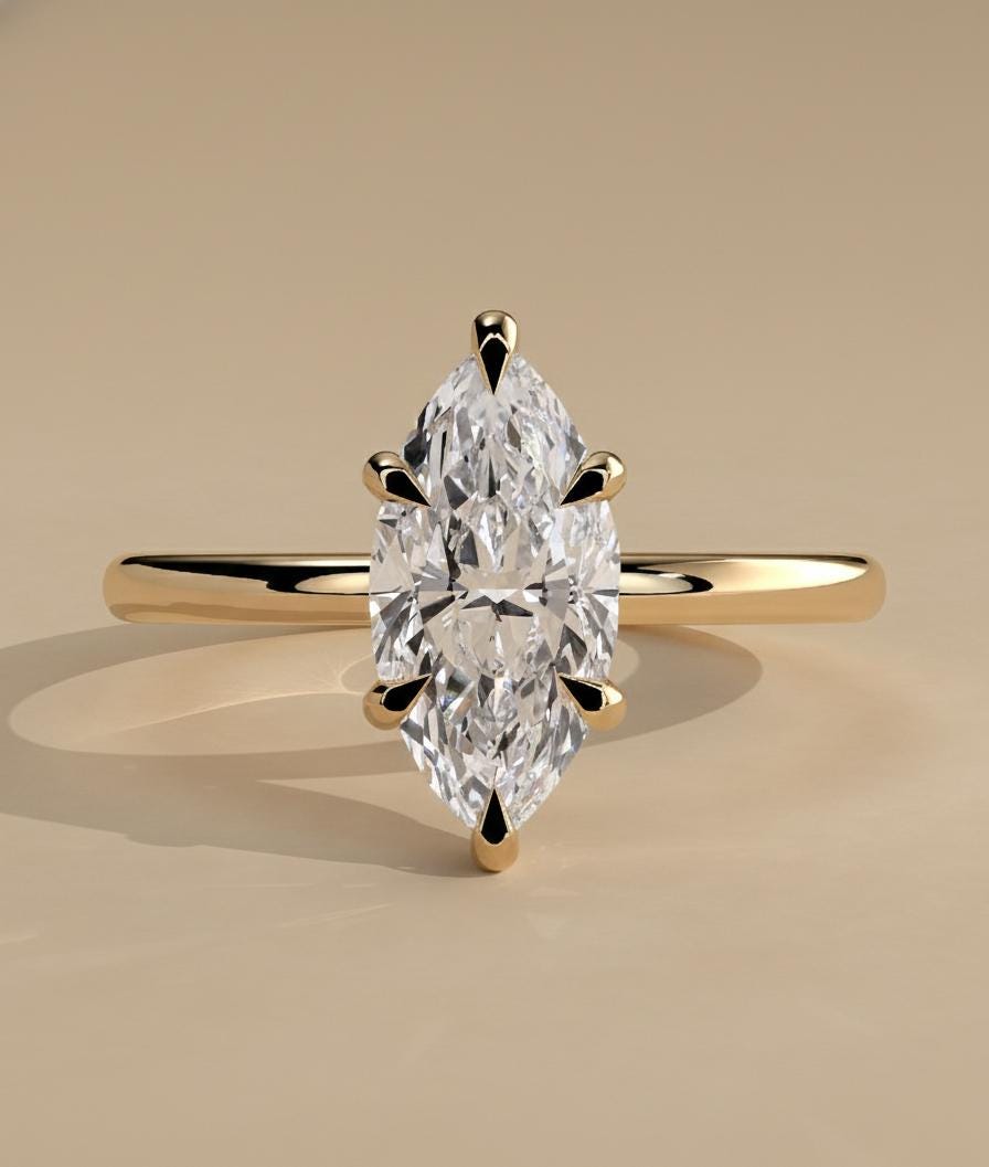 1.5 Ct IGI Certified Marquise Lab Diamond Hidden Halo Engagement Ring
