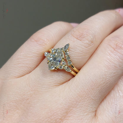 Marquise Lab Diamond Engagement Ring