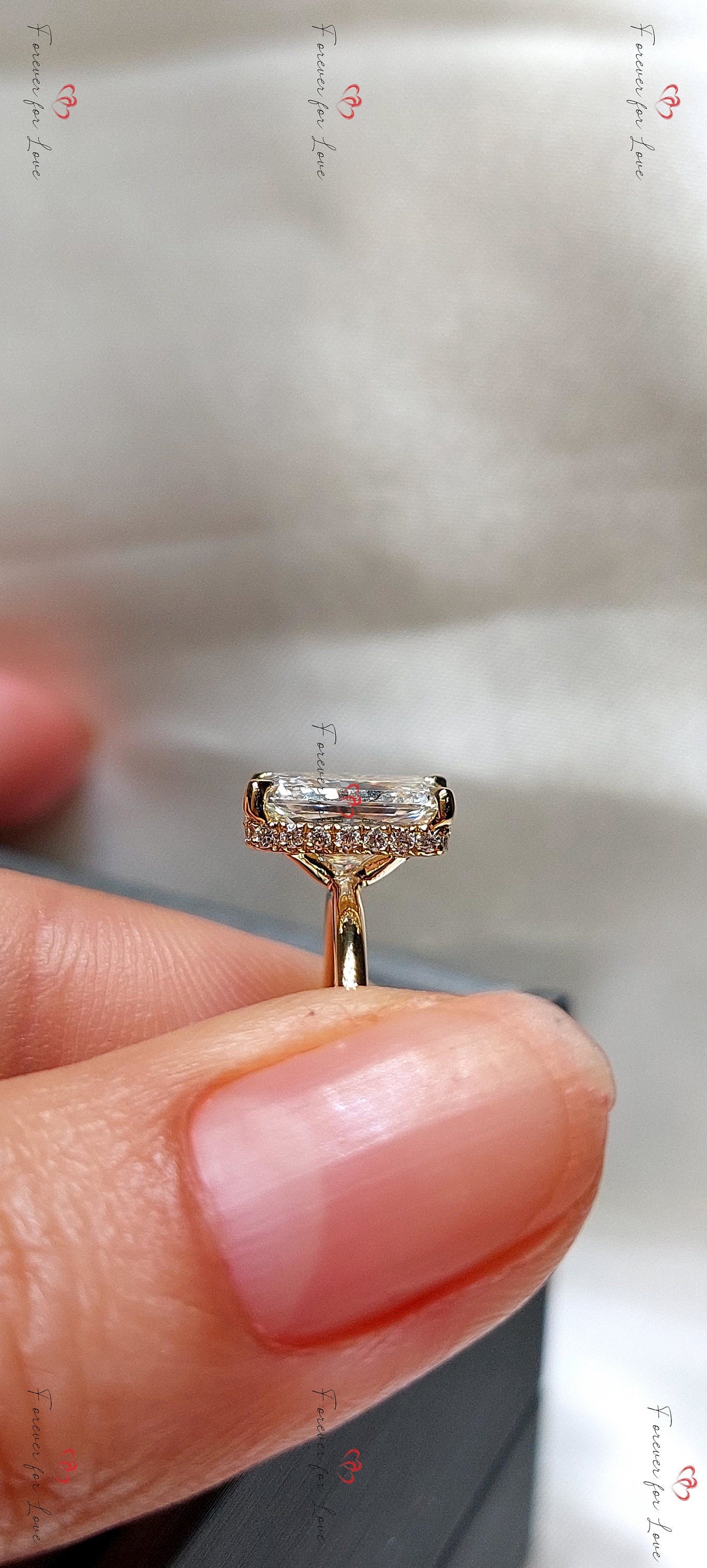 7 Ct Cushion Diamond, Moissanite Engagement Ring