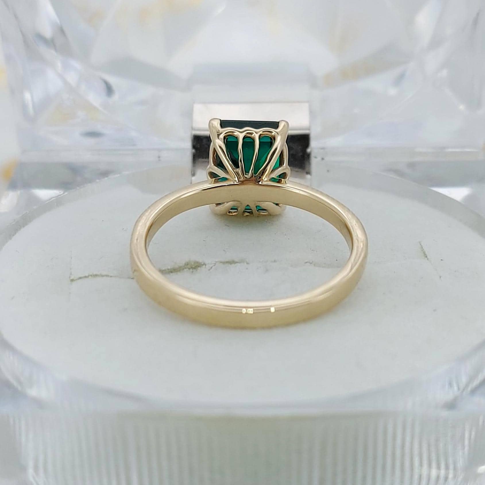 14k Gold Emerald Ring, Emerald Engagement Ring, Emerald Cut Engagement Ring, Emerald Solitaire Ring, May Birthstone, Perfect Gift