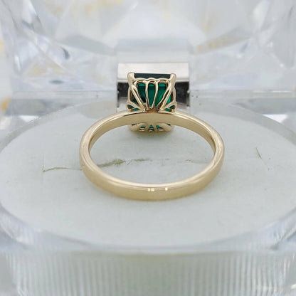 14k Gold Emerald Ring, Emerald Engagement Ring, Emerald Cut Engagement Ring, Emerald Solitaire Ring, May Birthstone, Perfect Gift