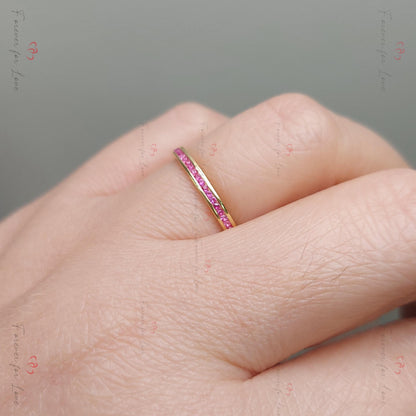 Pink Sapphire Full Eternity Band