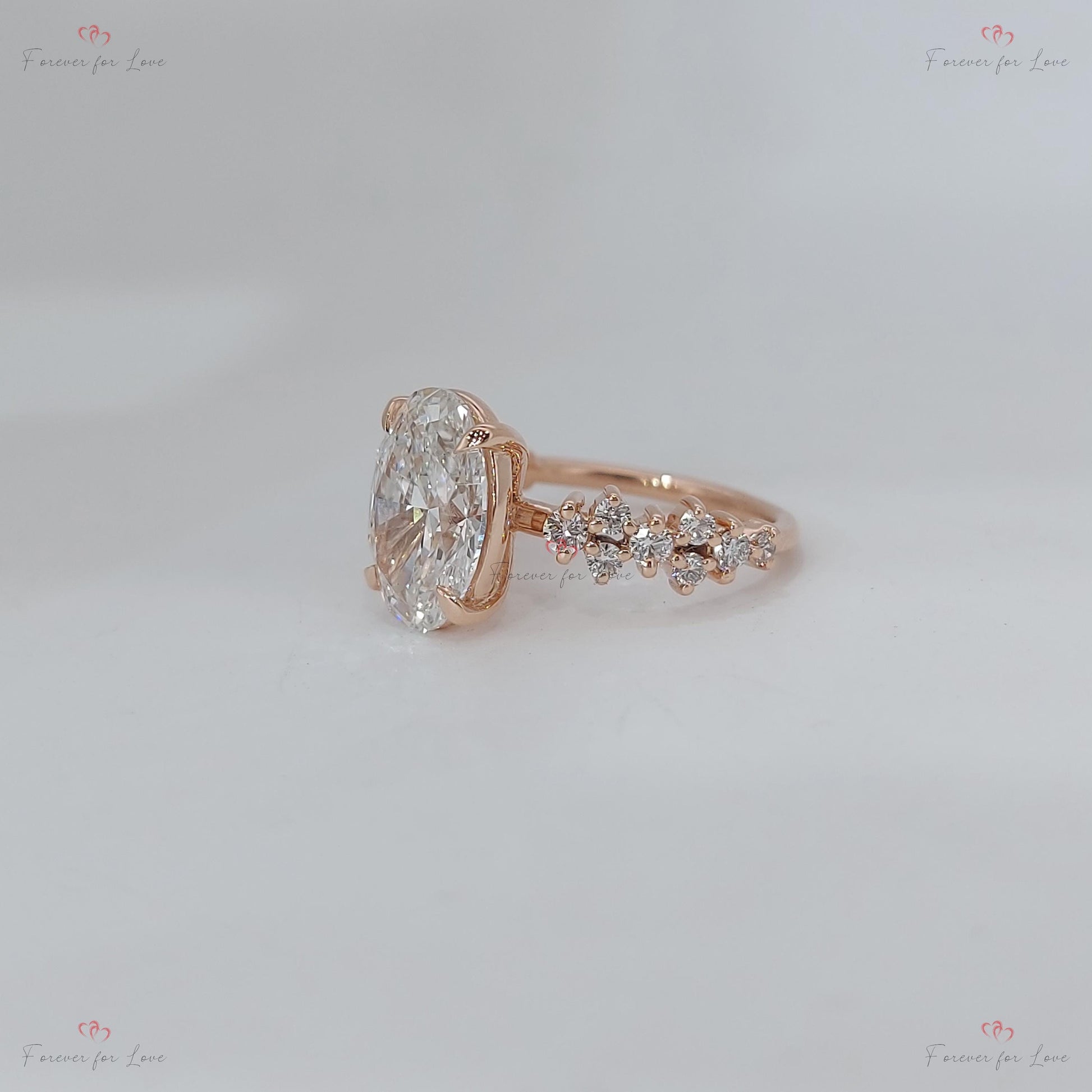 3 Ct IGI Certified Oval Diamond Engagement Ring