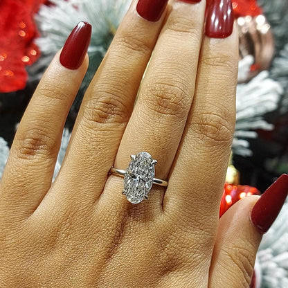 4 Ct Oval Lab Diamond Engagement Ring