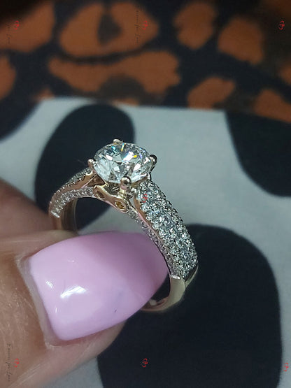 1 Ct Round Natural Diamond Solitaire Engagement Ring