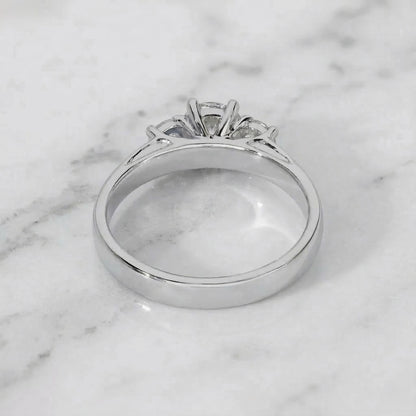 Round Lab Diamond Three Stone Engagement Ring