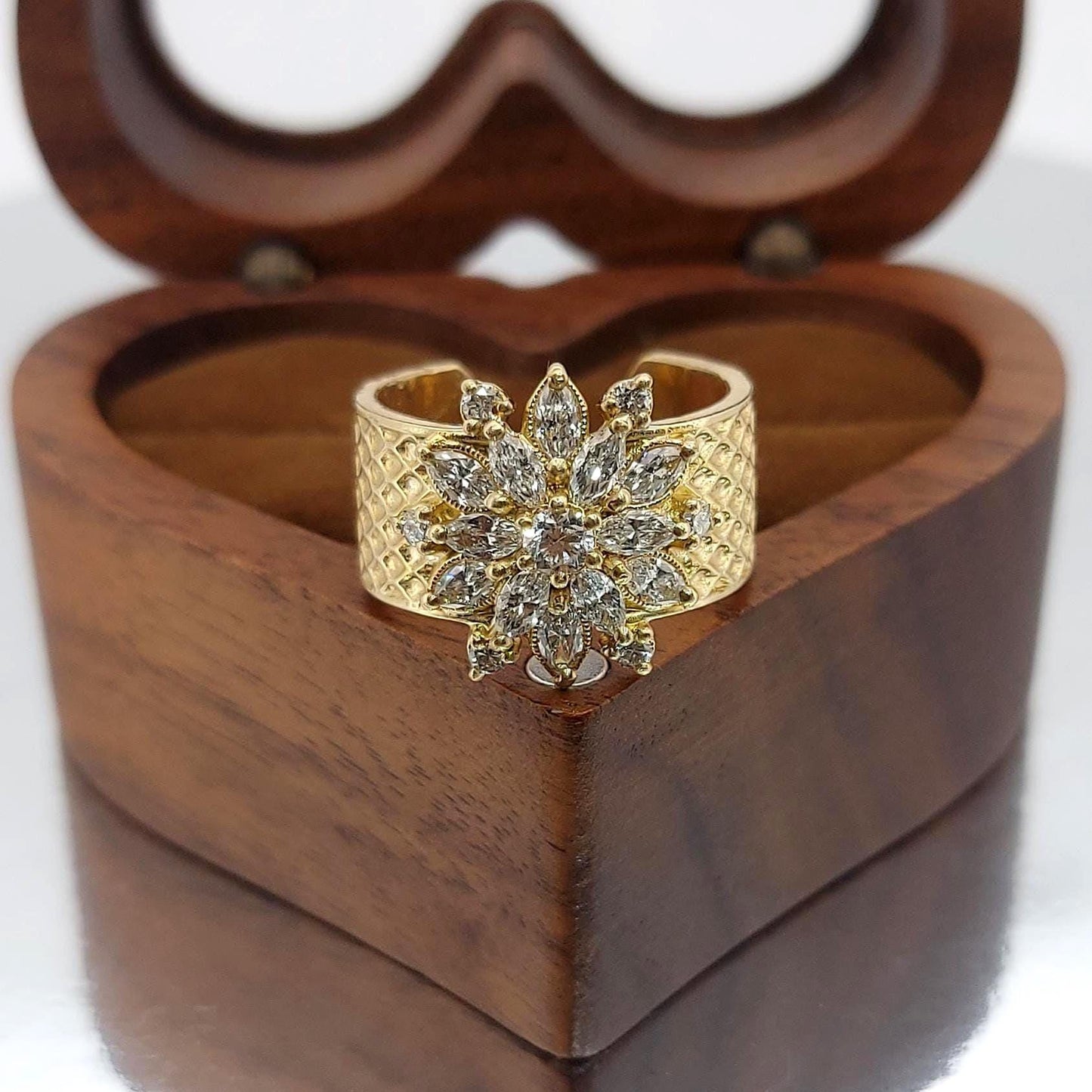 Pear Diamond Wedding Band Pear cut Moissanite Brilliant Cut engagement ring in 935 Argentium Silver — custom handcrafted by Forever For Love