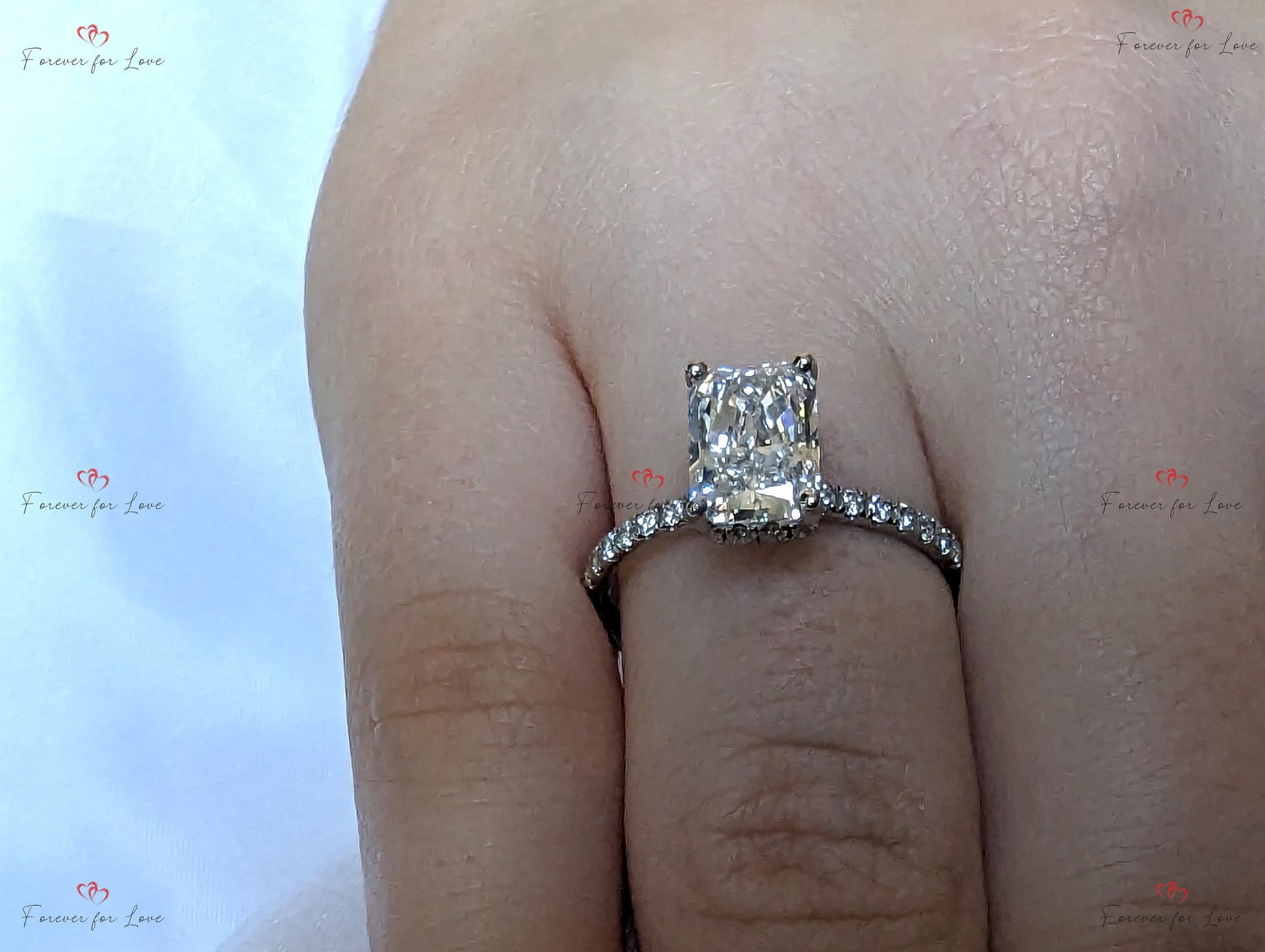 2.44 Ct IGI Certified Radiant Diamond Hidden Halo Engagement Ring