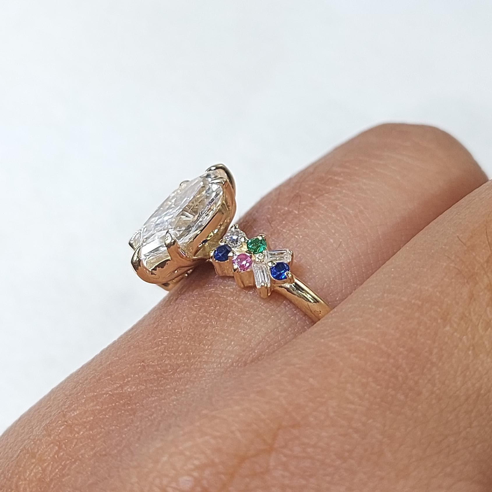 Marquise Lab Diamond Engagement Ring