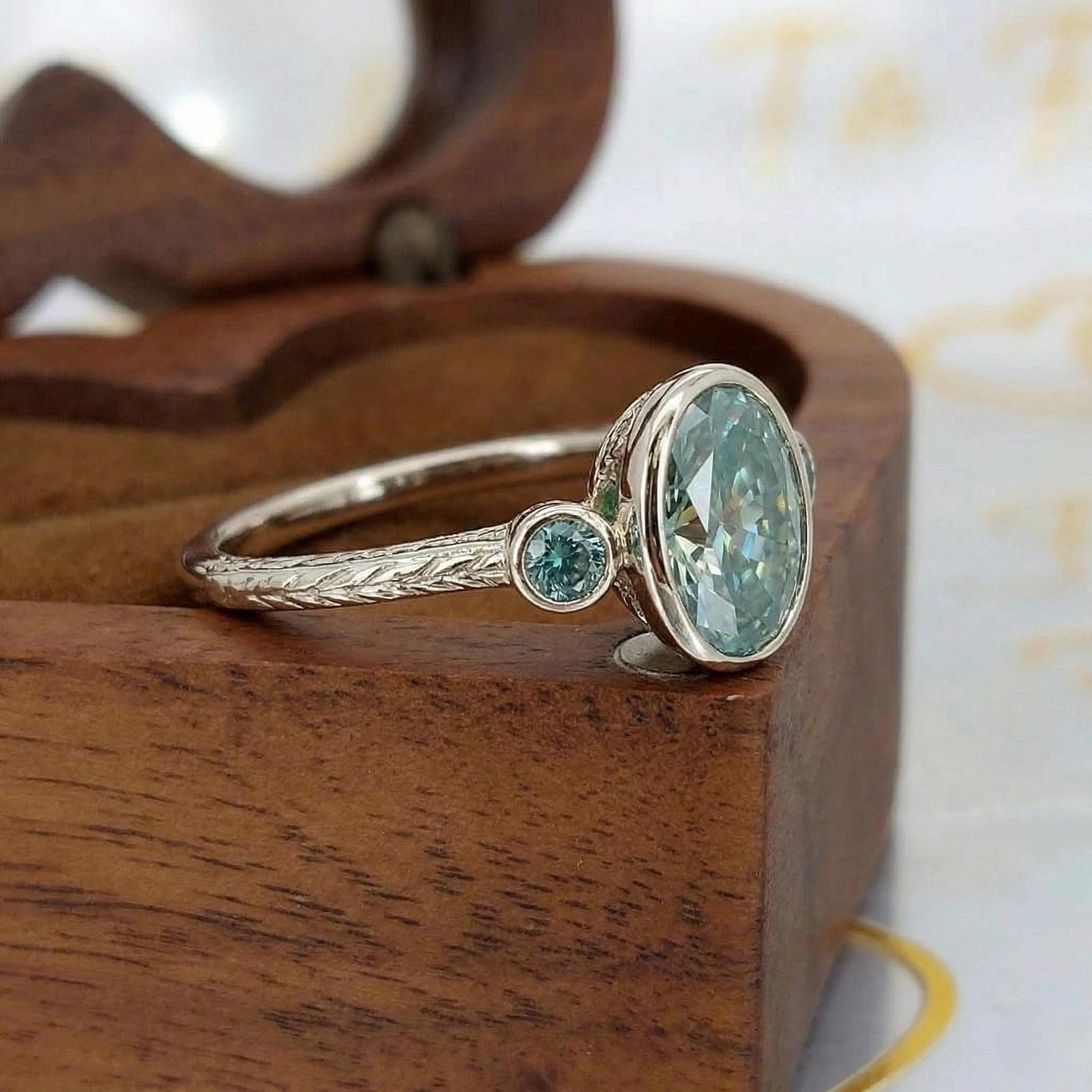 1.6 Ct Oval Moissanite Solitaire Engagement Ring