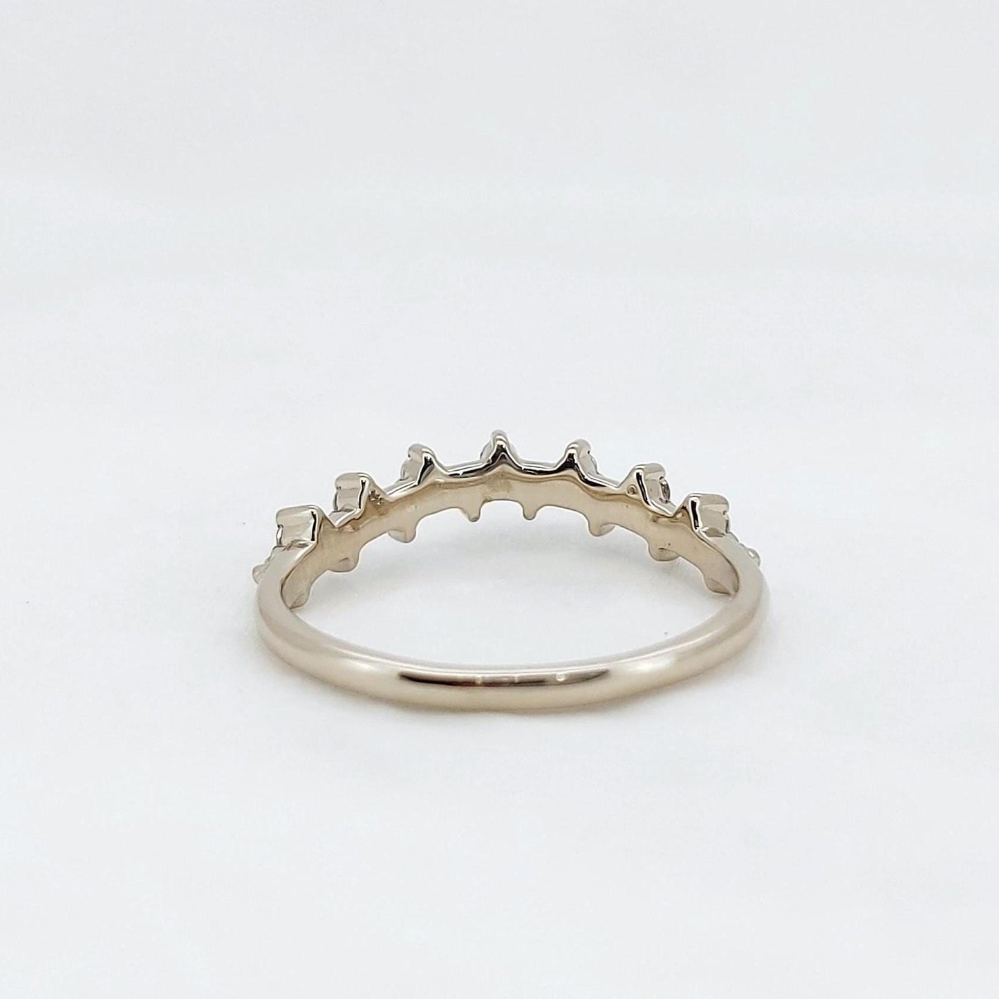 0.20 Ct Round Lab Diamond Stacking Ring Round cut Moissanite Brilliant Cut engagement ring in 935 Argentium Silver — custom handcrafted by Forever For Love