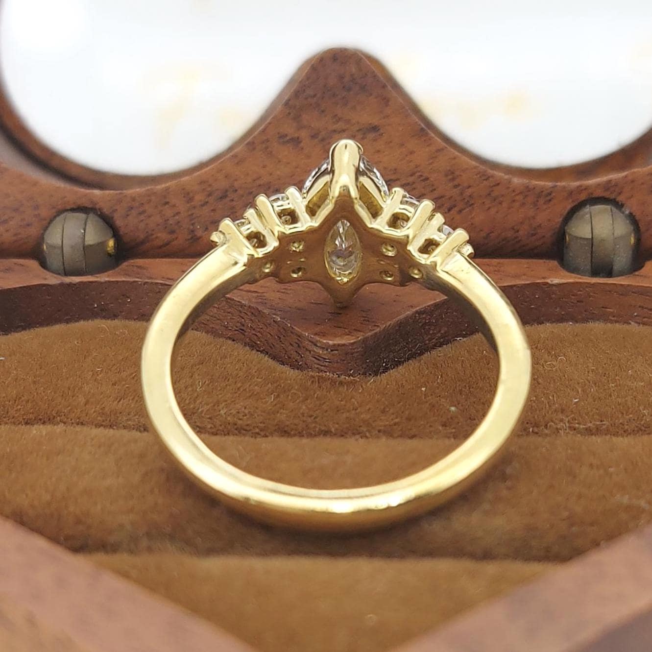 Marquise-Verlobungsring mit Labor-Diamant Marquise cut Moissanite engagement ring in Gold or Platinum — custom handcrafted by Forever For Love