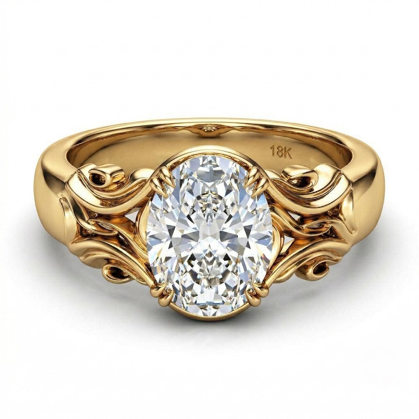 2.5 Ct IGI Certified Oval Lab Diamond Solitaire Engagement Ring Oval cut 1Ct Moissanite Brilliant Cut engagement ring in 935 Argentium Silver — custom handcrafted by Forever For Love