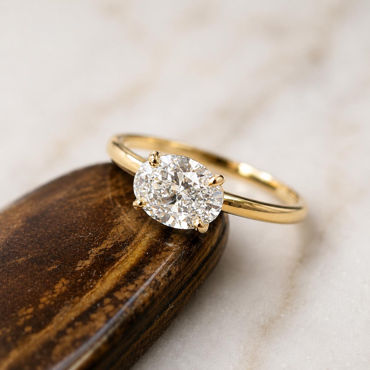 1.02 Ct Oval Lab Diamond Engagement Ring